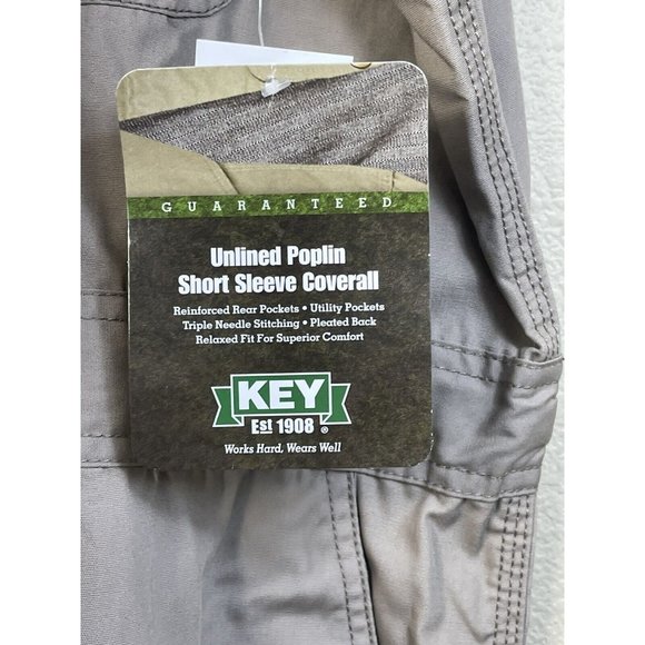 NWT KEY Unlined Poplin Short Sleeved Coverall Men’s Sz 2XLT 996.24 Beige Tan - Picture 4 of 10